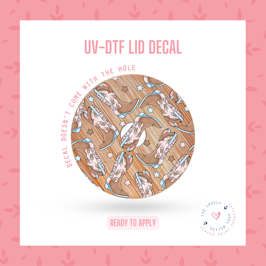 Coffee Cowgirl Boots - UV DTF Lid Decal - Jul 29