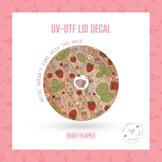 Strawberry Bloom - UV DTF Lid Decal - Dec 2