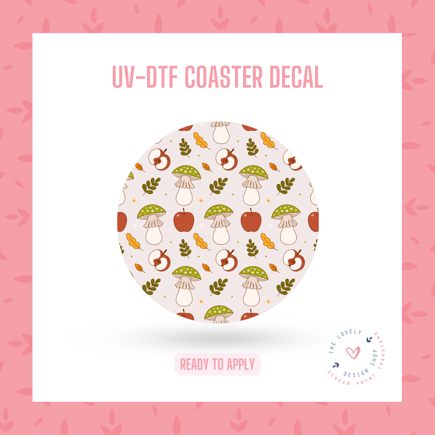 Fall Apple Mush - UV DTF Coaster Decal - Sep 23