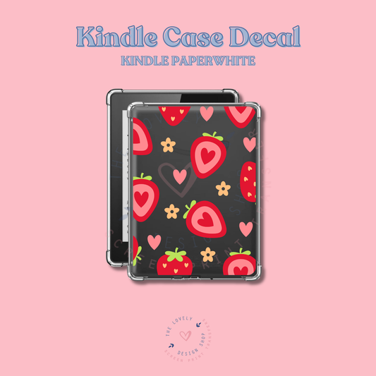 Valentine Strawberries - UV DTF Kindle Decal