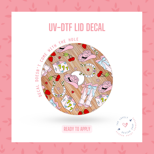 Lucky Cowgirl - UV DTF Lid Decal (Ready to Ship) Apr 8