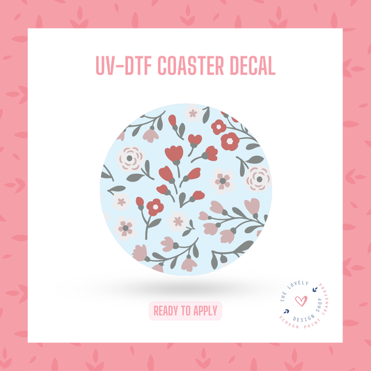 Summer Bloom - UV DTF Coaster Decal (Ready to Ship) Jul 1