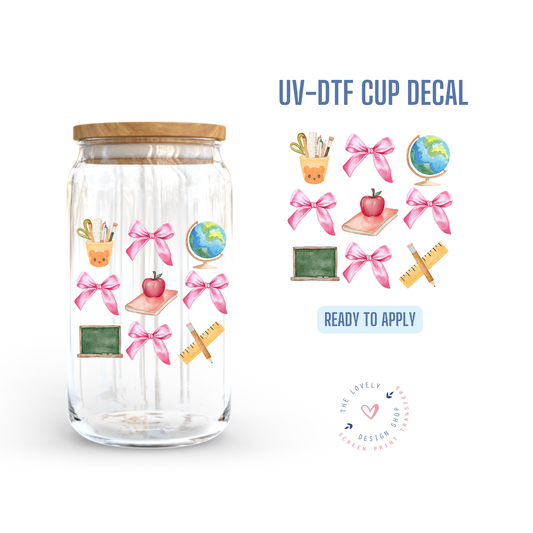 Teacher Bow - UV DTF Cup Decal - Dec 2