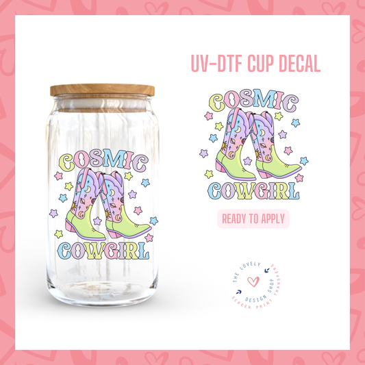 Cosmic Cowgirl Boots - UV DTF Cup Decal - Jul 15