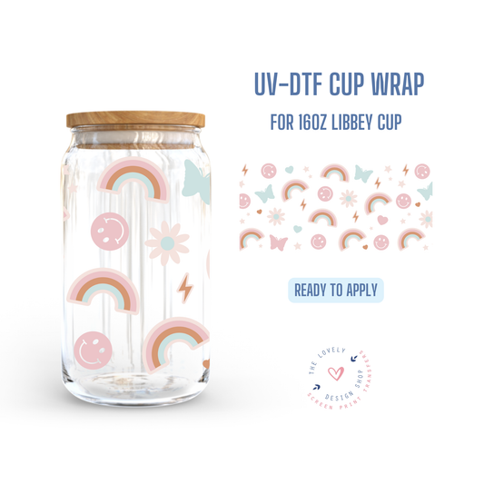 Summer Fun - UV DTF 16 oz Libbey Cup Wrap (Ready to Ship) Jul 1