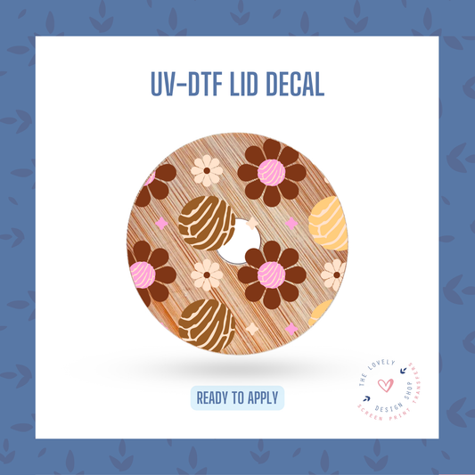 Concha Flowers - UV DTF Lid Decal - Aug 19