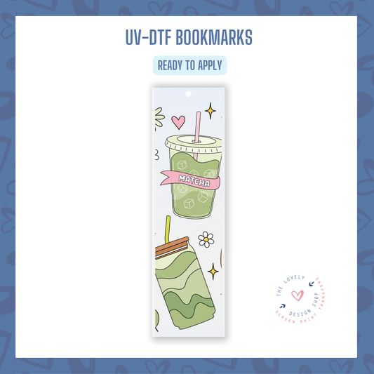 Iced Matcha Drinks - UV DTF Bookmark Decal - Jul 22