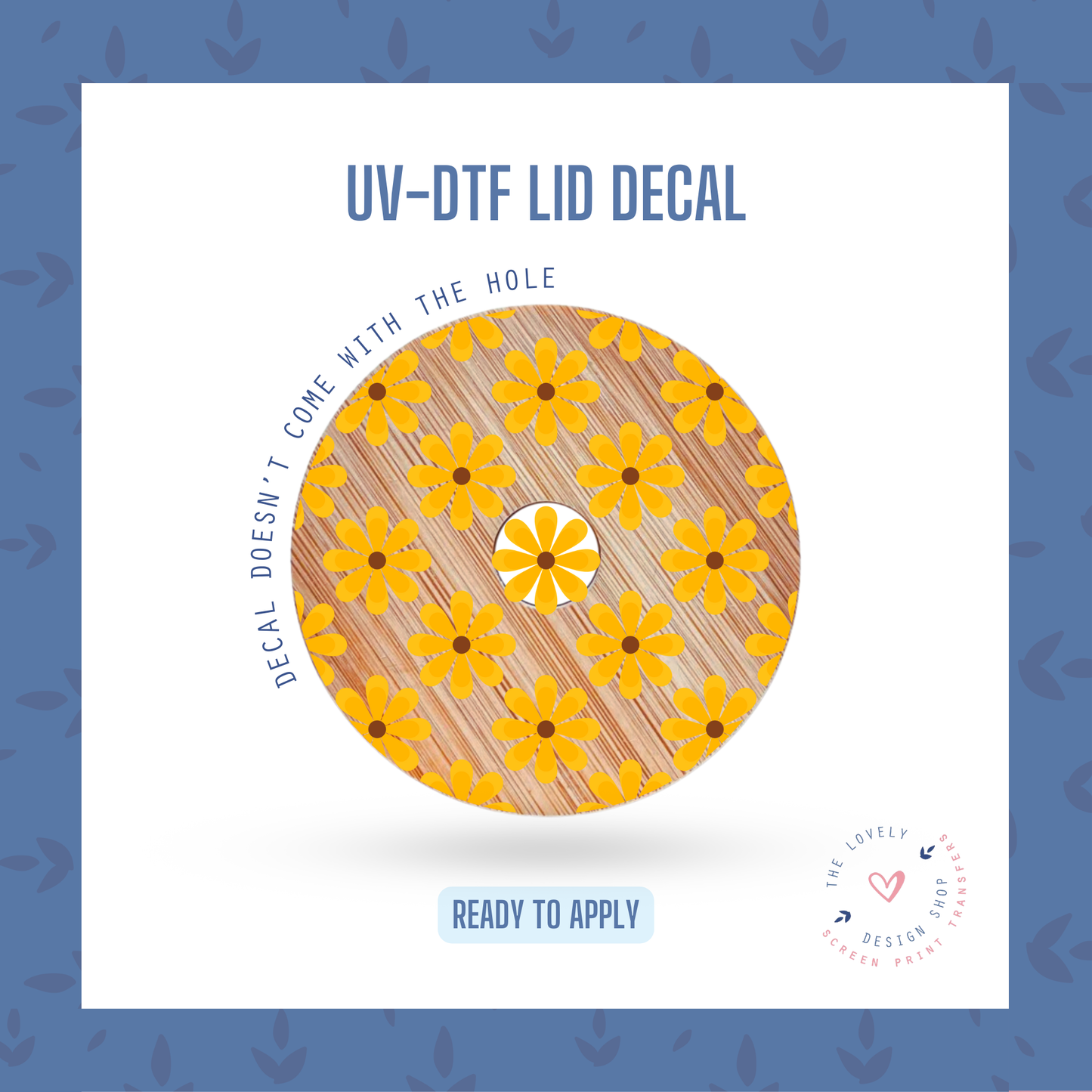 Retro Fall Flowers - UV DTF Lid Decal - Sep 23