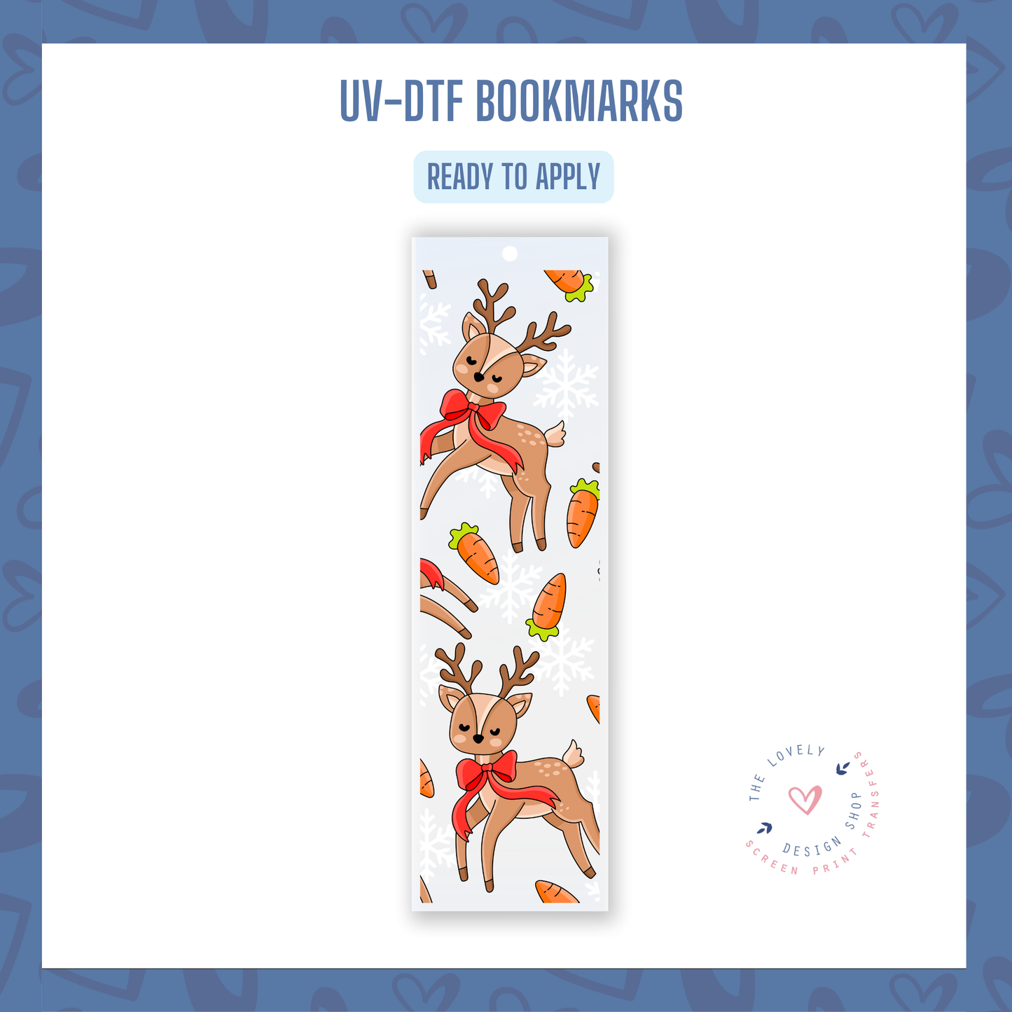 Reindeer - UV DTF Bookmark Decal - Nov 12