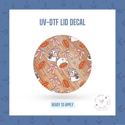 Fall Cozy Ghosts - UV DTF Lid Decal - Aug 12