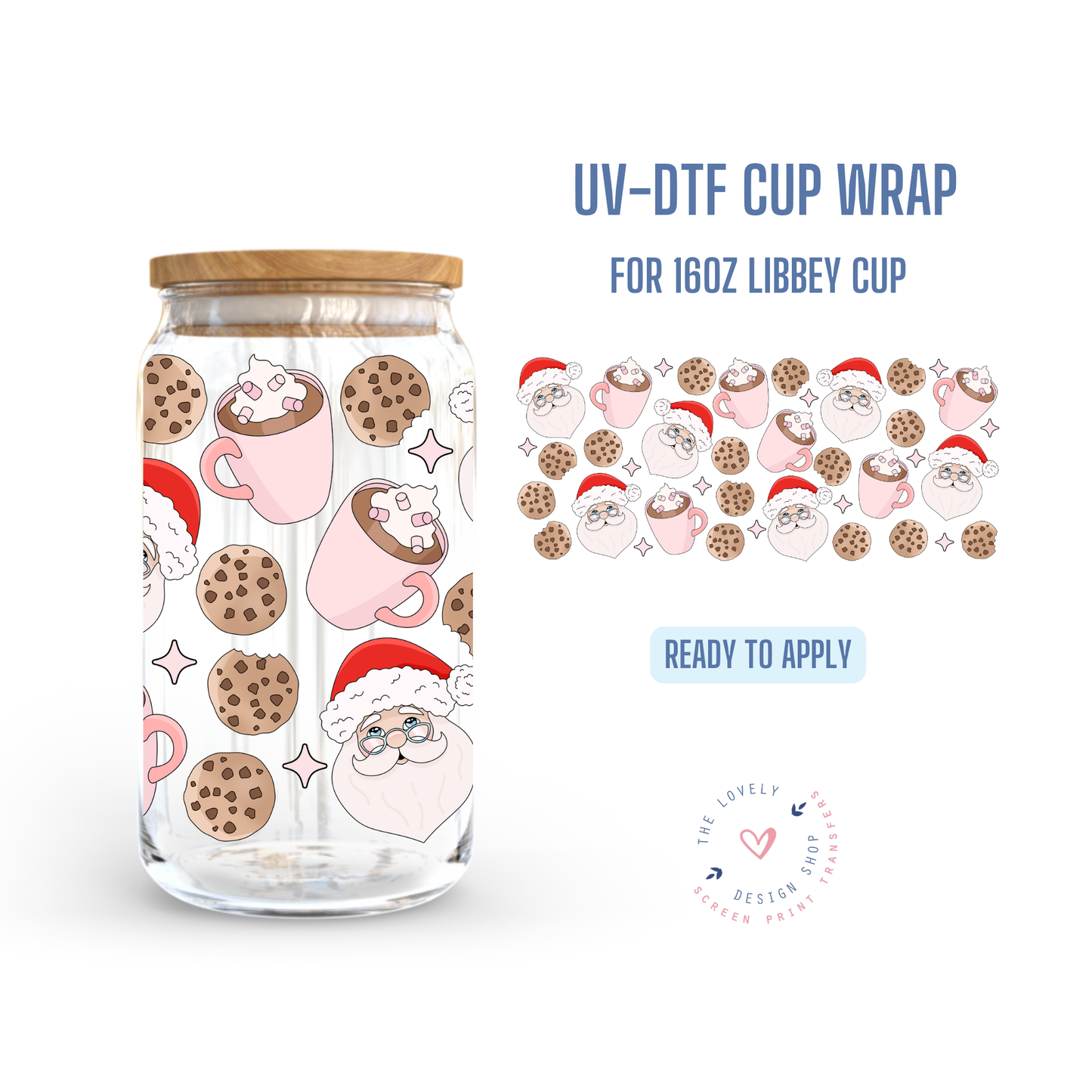 Santa Sweets - UV DTF 16 oz Libbey Cup Wrap - Nov 12