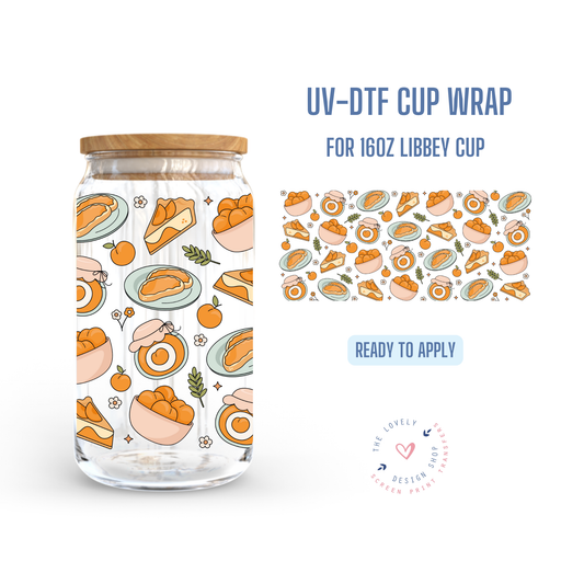 Peachy Delicious - UV DTF 16 oz Libbey Cup Wrap - Dec 2