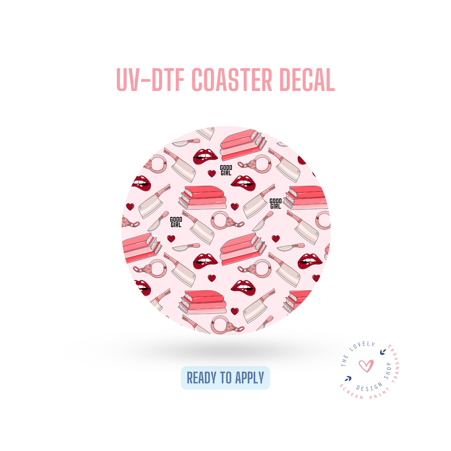 Dark Romance  - UV DTF Coaster Decal (Ready to Ship) Apr 1