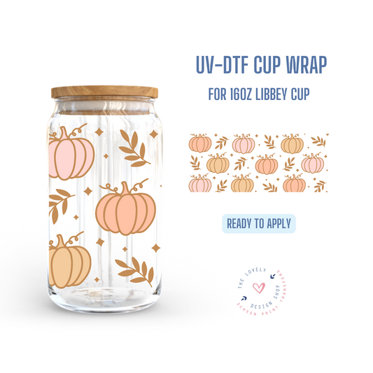 Boho Nude Pumpkins - UV DTF 16 oz Libbey Cup Wrap (Ready to Ship)