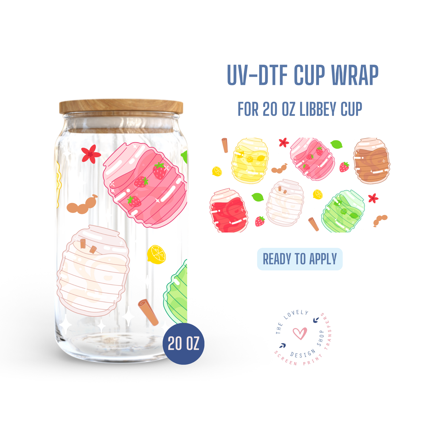 Aguas Frescas - UV DTF 20 oz Libbey Cup Wrap - Jul 15