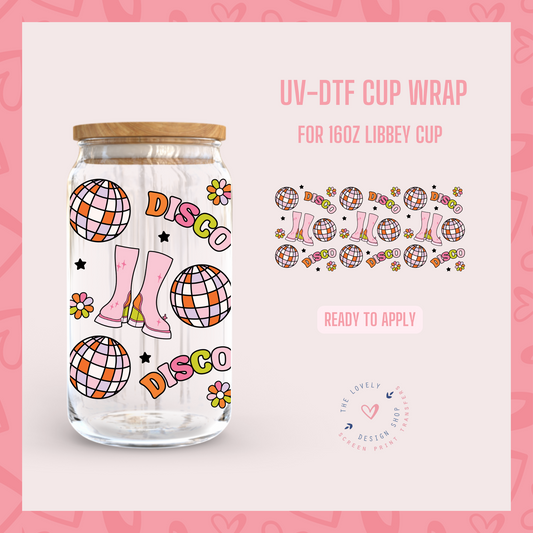 Disco Boots - UV DTF 16 oz Libbey Cup Wrap (Ready to Ship) May 20