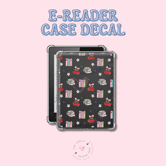 Coquette Cherry Books - UV DTF E-Reader Decal