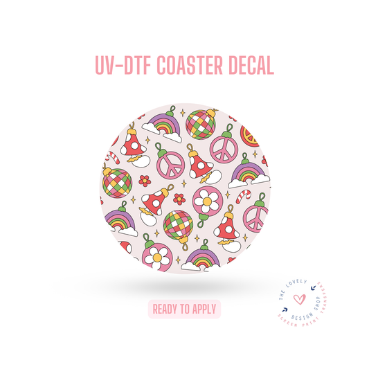 Groovy Ornaments - UV DTF Coaster Decal - Oct 15