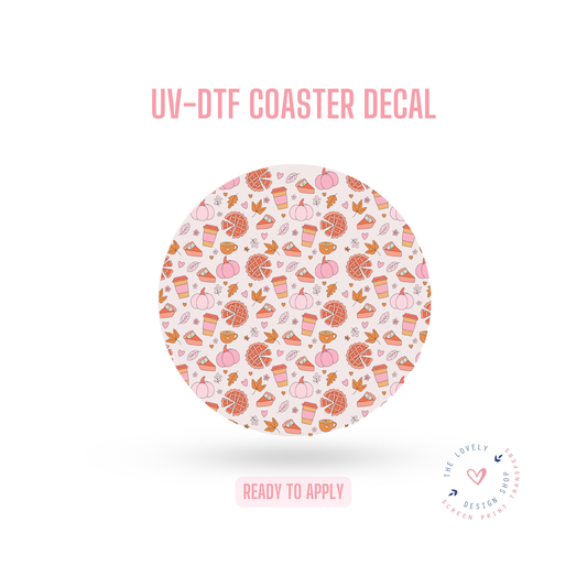 Cutesy Thanksgiving - UV DTF Coaster Decal - Oct 21