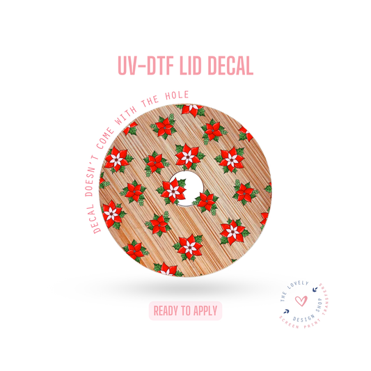 Cute Poinsettias - UV DTF Lid Decal - Oct 21