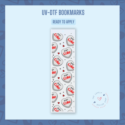 Diet Coke Heart - UV DTF Bookmark Decal - Jan 6