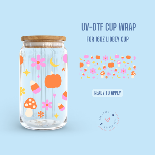 Spooky Sweets - UV DTF 16 oz Libbey Cup Wrap (Ready to Ship) Jun 3