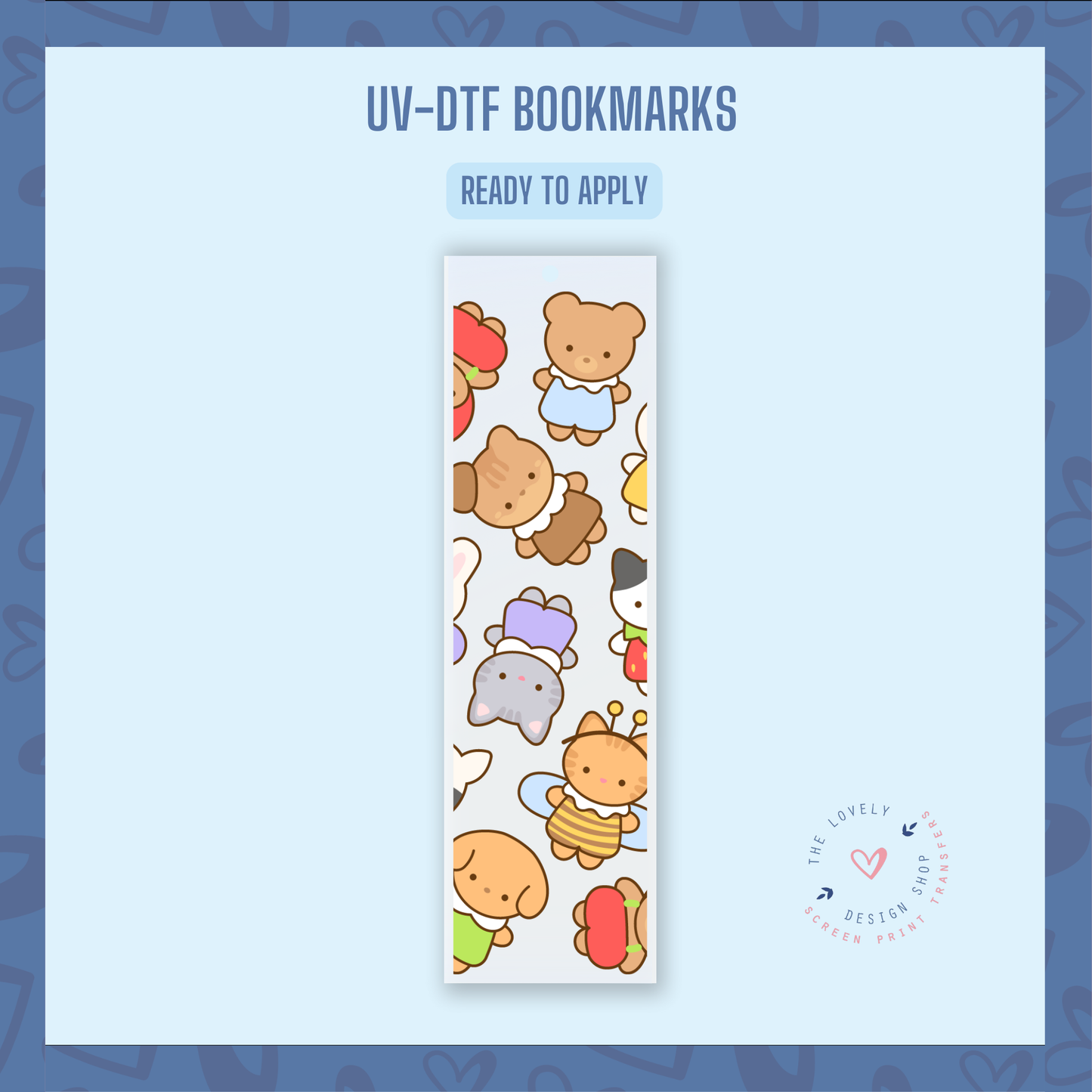 Cutie Animals - UV DTF Bookmark Decal - Nov 18