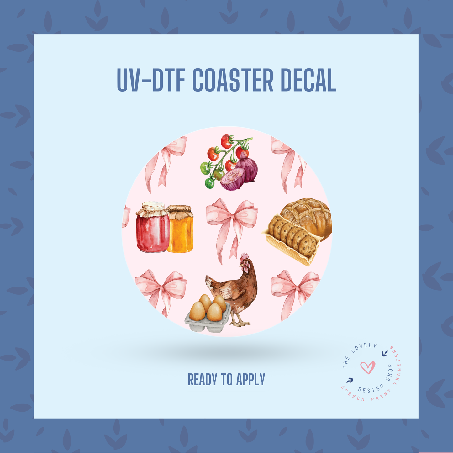 Homestead Bow - UV DTF Coaster Decal - Dec 2