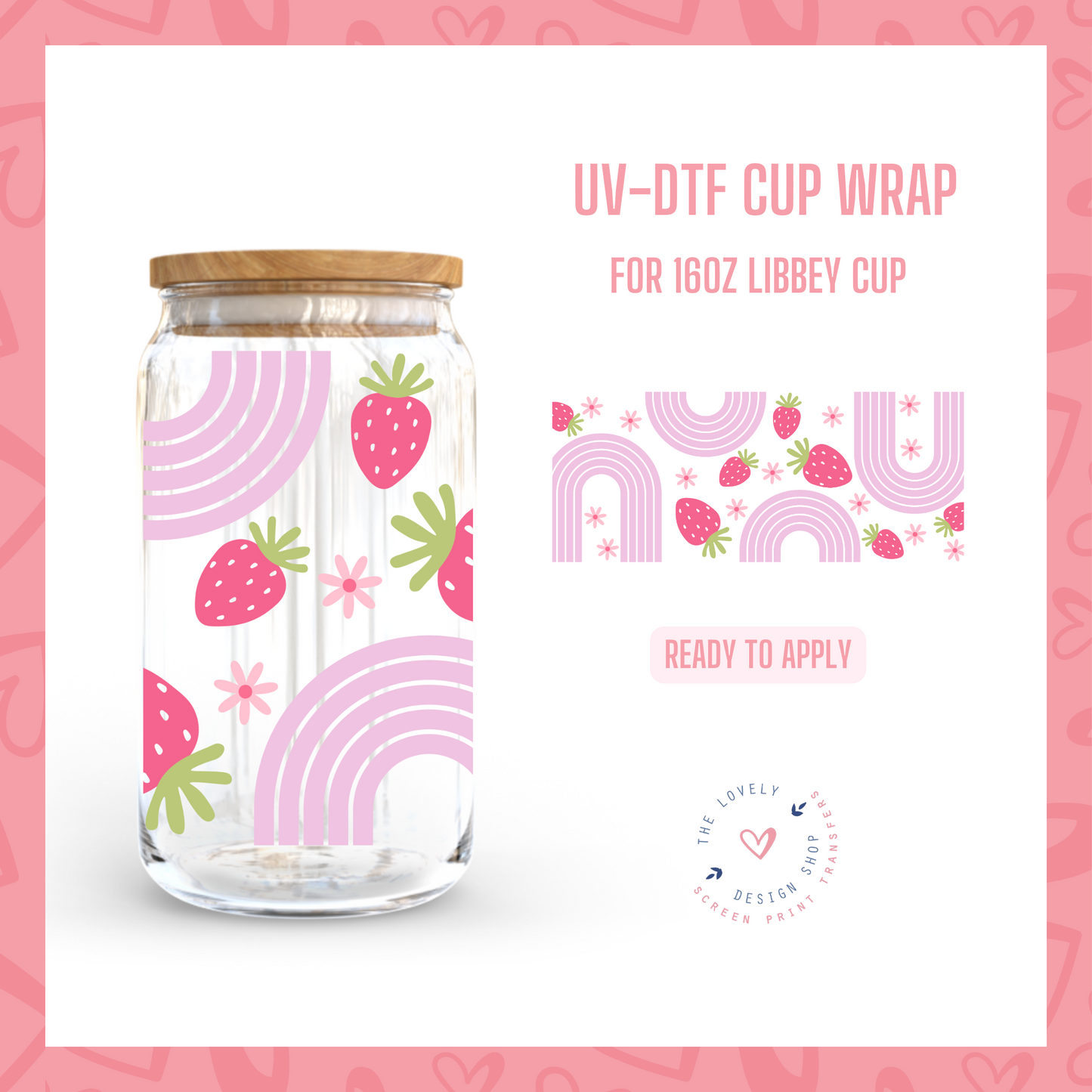 Wild Berry - UV DTF 16 oz Libbey Cup Wrap (Ready to Ship)