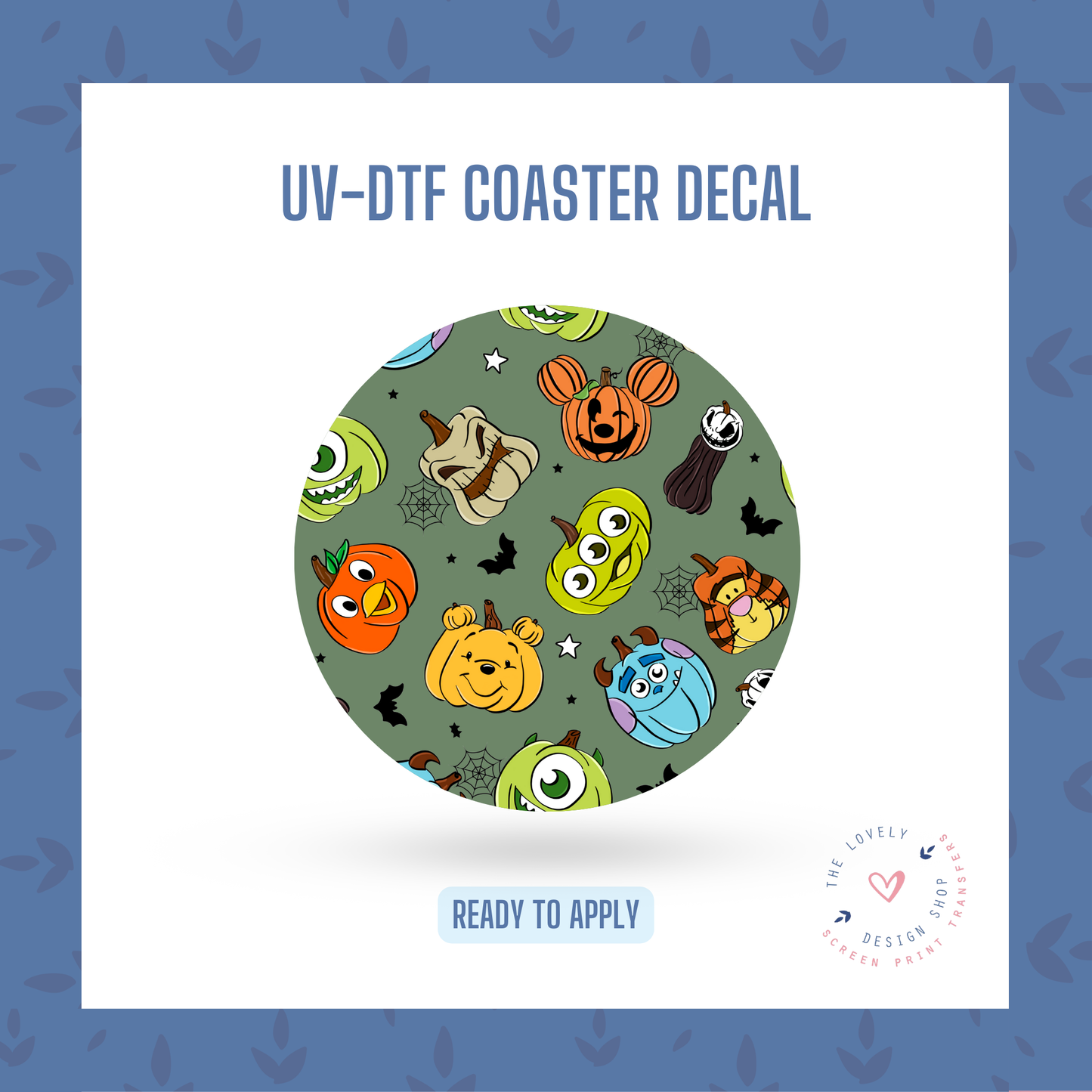 Magical Character Pumpkins - UV DTF Coaster Decal - Sep 3