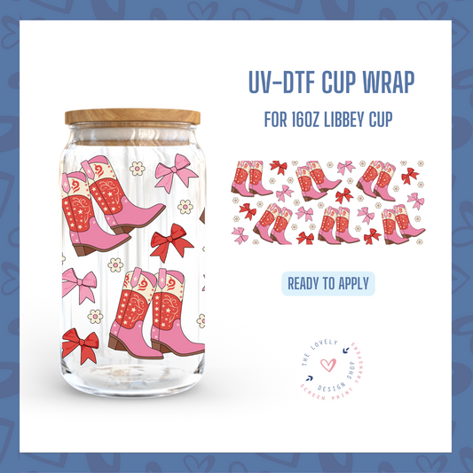 Christmas Boots - UV DTF 16 oz Libbey Cup Wrap - Sep 16