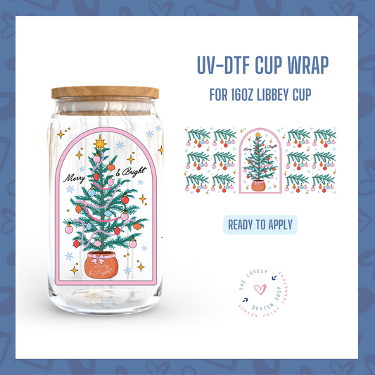 Christmas Tree Label - UV DTF 16 oz Libbey Cup Wrap - Oct 8