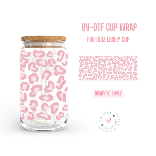 Cheetah Prints - UV DTF 16 oz Libbey Cup Wrap (Ready to Ship)