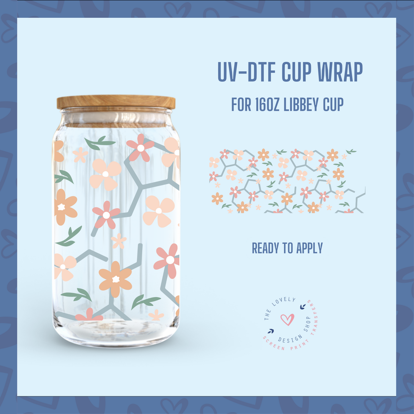 Serotonin Daisy - UV DTF 16 oz Libbey Cup Wrap (Ready to Ship) Mar 11
