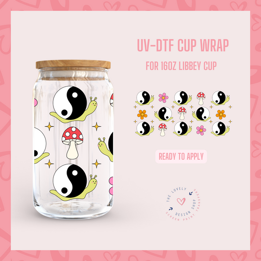 Groovy Snails - UV DTF 16 oz Libbey Cup Wrap (Ready to Ship) Feb 27