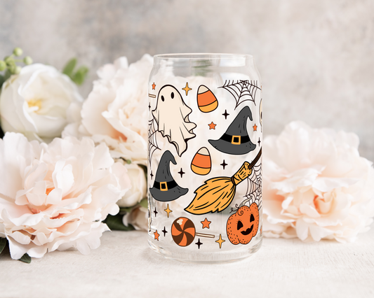All Halloween Vibes - UV DTF 16 oz Libbey Cup Wrap (Ready to Ship)