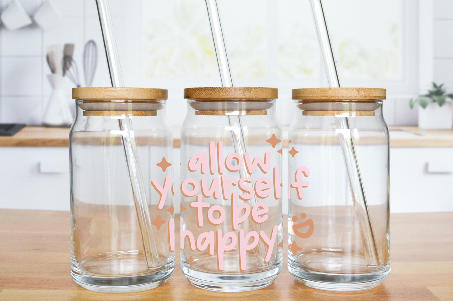 Allow yourself to be Happy - UV DTF Cup Decal (Ready to Ship)