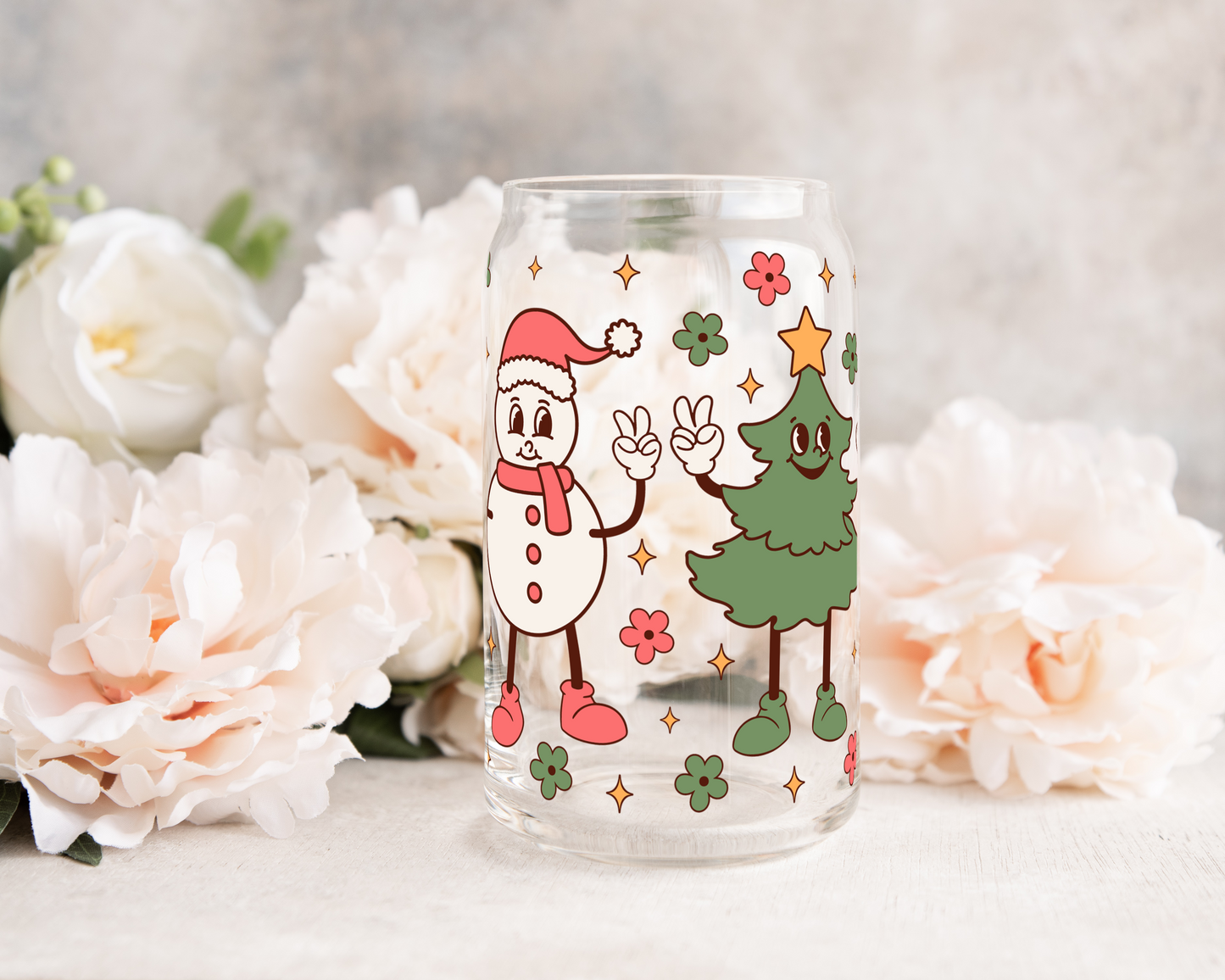 Christmas Characters - UV DTF 16 oz Libbey Cup Wrap (Ready to Ship)