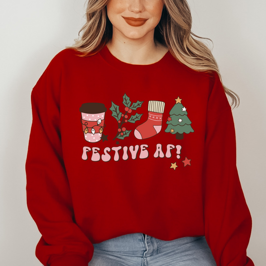 Festive AF - FULL COLOR DTF TRANSFER (Ready to Ship)