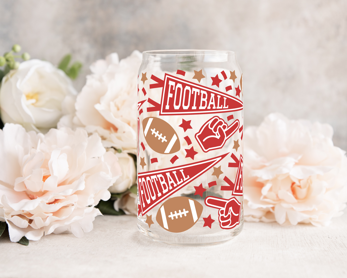 Football Game - UV DTF 16 oz Libbey Cup Wrap (Ready to Ship)