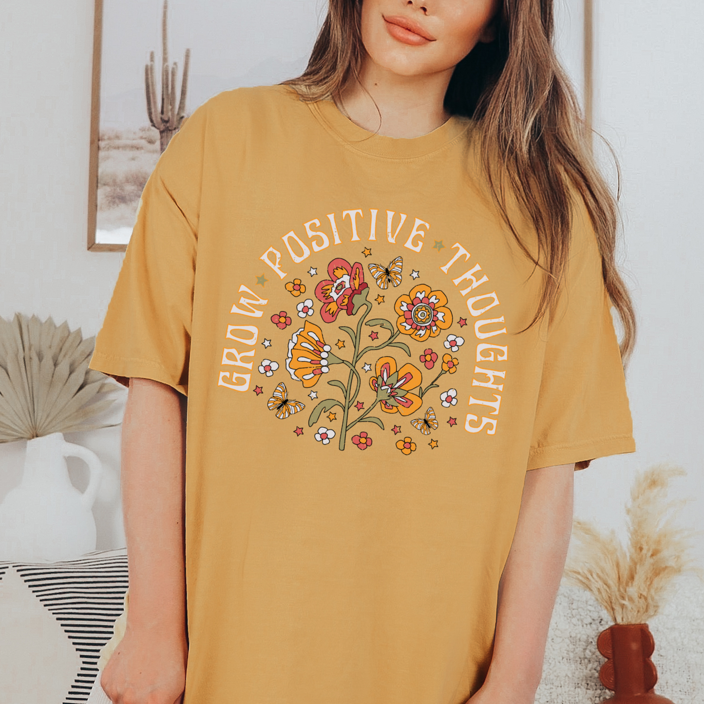 Grow Positive Thoughts - FULL COLOR DTF TRANSFER (Ready to Ship)