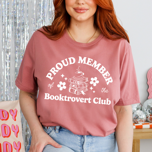 Proud Member of the Booktrovert Club - Screen Print Transfer (Ready to Ship)