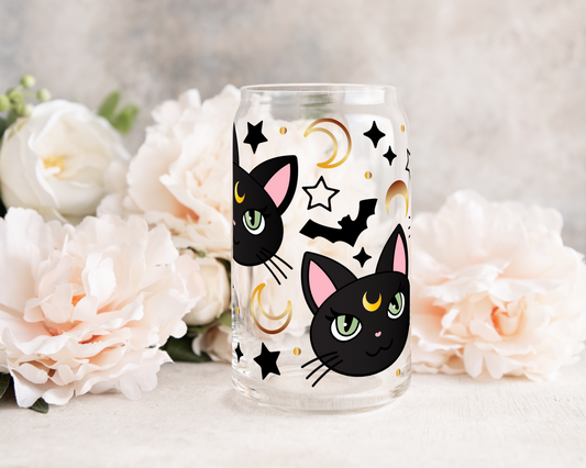 Salem Kitty - UV DTF 16 oz Libbey Cup Wrap (Ready to Ship)