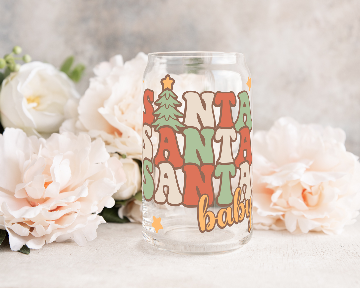 Santa Santa Santa Baby - UV DTF 16 oz Libbey Cup Wrap (Ready to Ship)