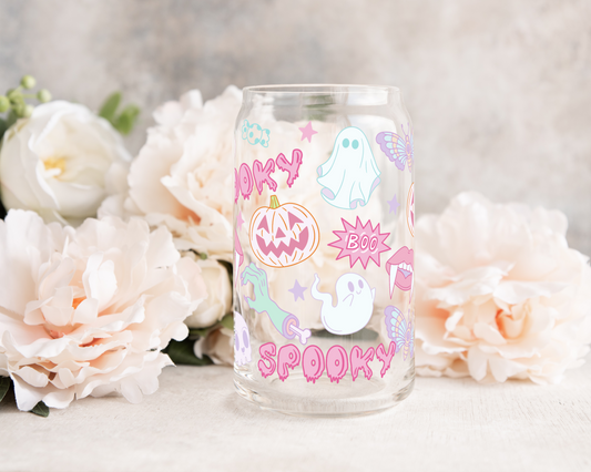 Spooky Drawings - UV DTF 16 oz Libbey Cup Wrap (Ready to Ship)