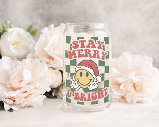 Stay Merry and Bright - UV DTF Cup Decal (Ready to Ship)