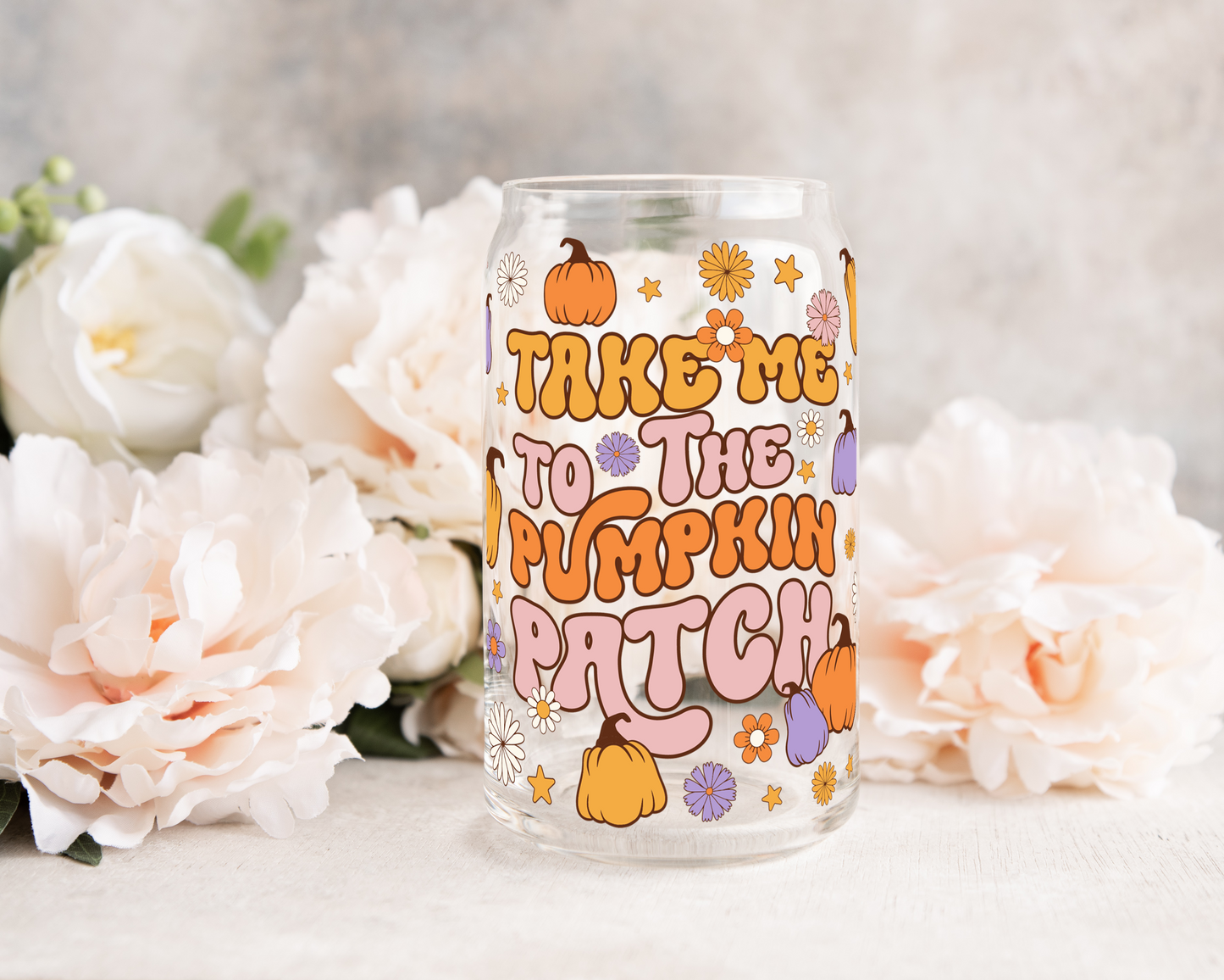Take Me To The Pumpkin Patch - UV DTF 16 oz Libbey Cup Wrap (Ready to Ship)