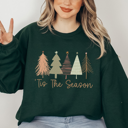 'Tis The Season Christmas Trees - FULL COLOR DTF TRANSFER (Ready to Ship)