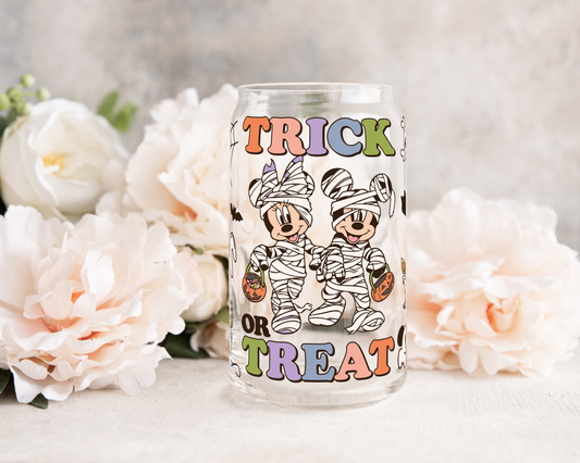 Trick or Treat Mouses - UV DTF 16 oz Libbey Cup Wrap (Ready to Ship)