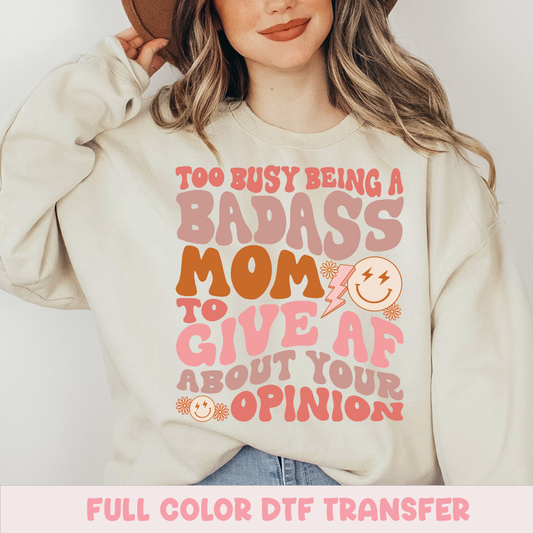Badass Mom - FULL COLOR DTF TRANSFER (Ready to Ship)